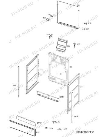 Взрыв-схема плиты (духовки) Rex Electrolux RKK21150OX - Схема узла Housing 001